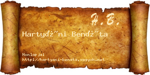 Hartyáni Benáta névjegykártya